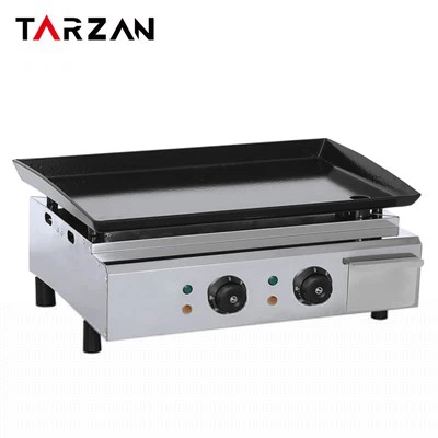 Commerciële roestvrijstalen grill met platte bovenkant